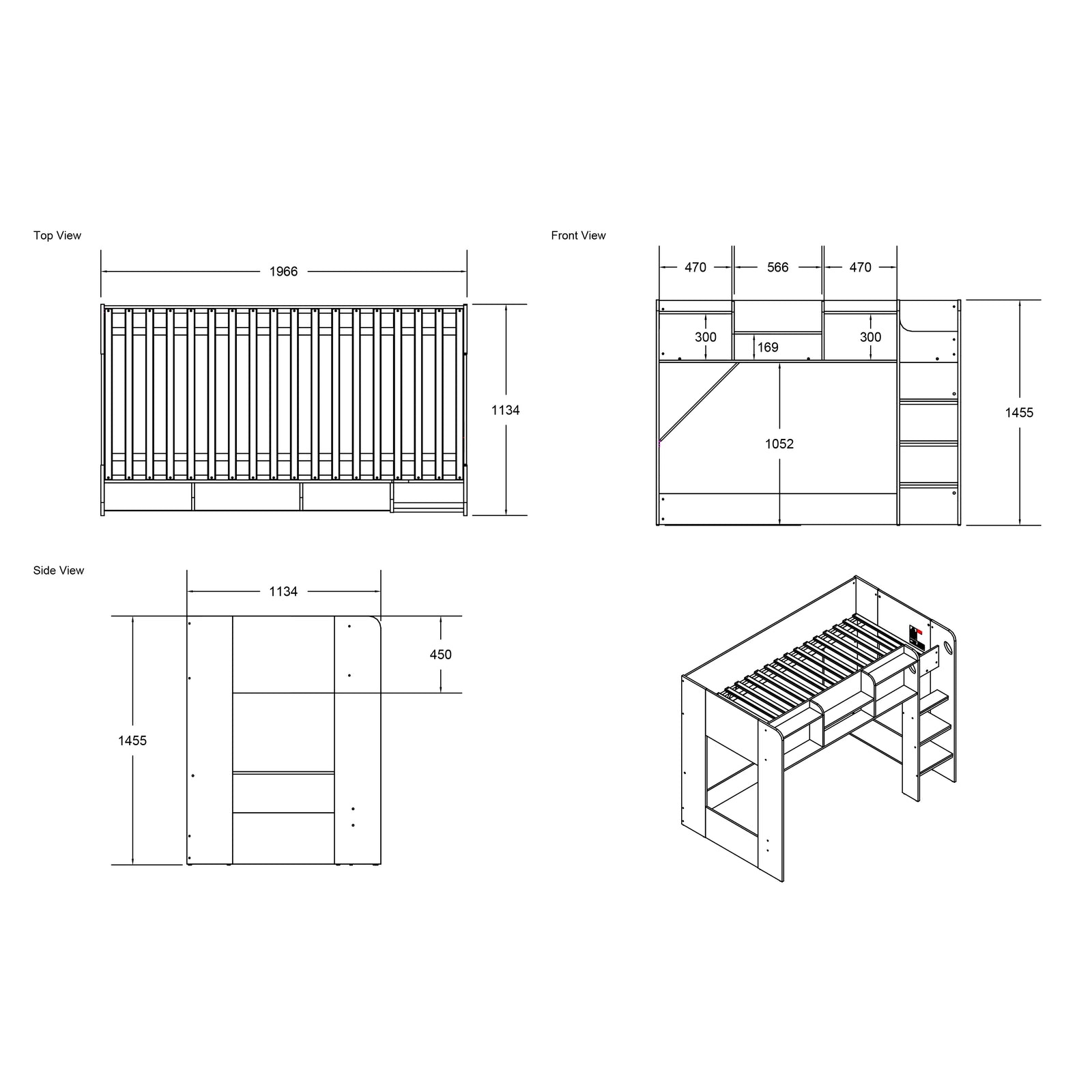 Warlock L Shaped Bunk Bed