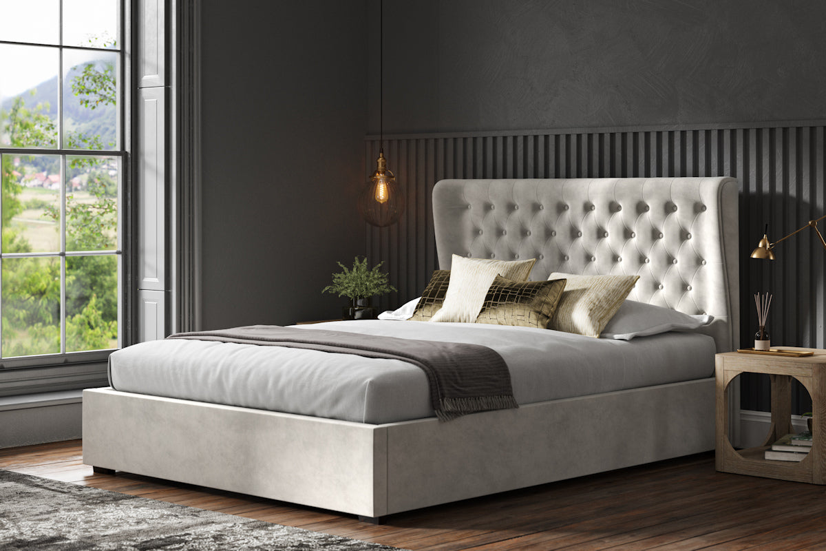 Hampton Wing Ottoman Fabric Bed Frame