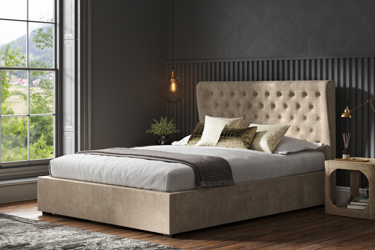 Hampton Wing Ottoman Fabric Bed Frame