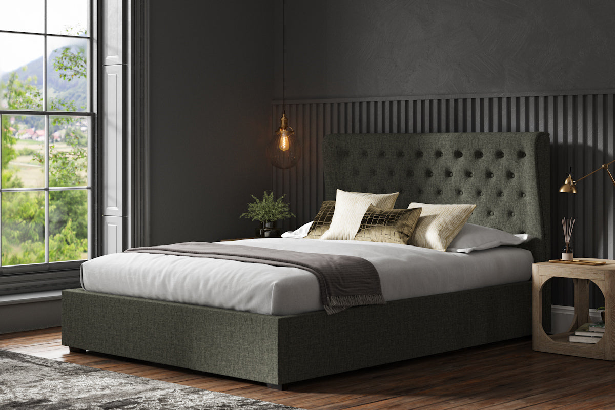 Hampton Wing Ottoman Fabric Bed Frame