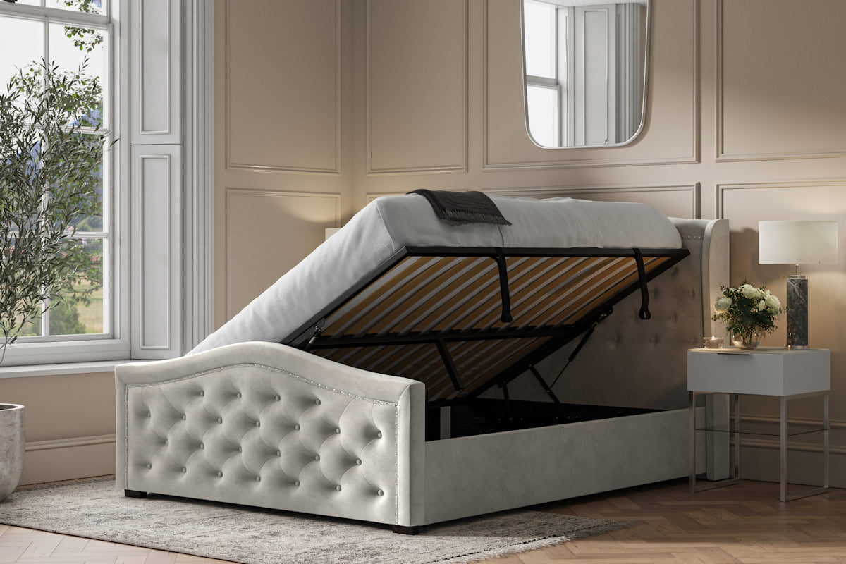 Dalton Velvet Ottoman Bed