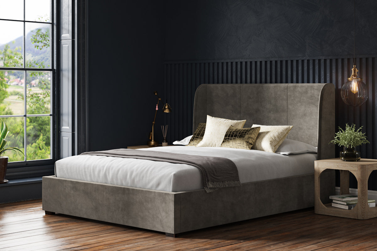 Orion Velvet Ottoman Bed