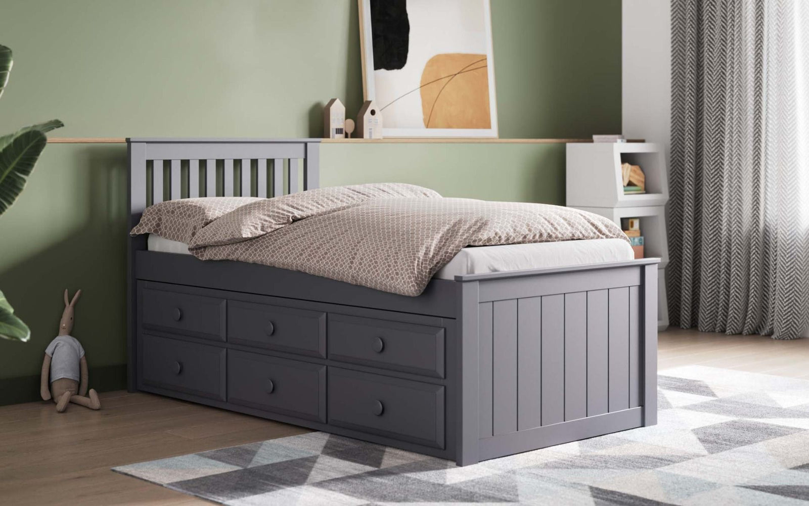 Monarch Wooden Guest Bed