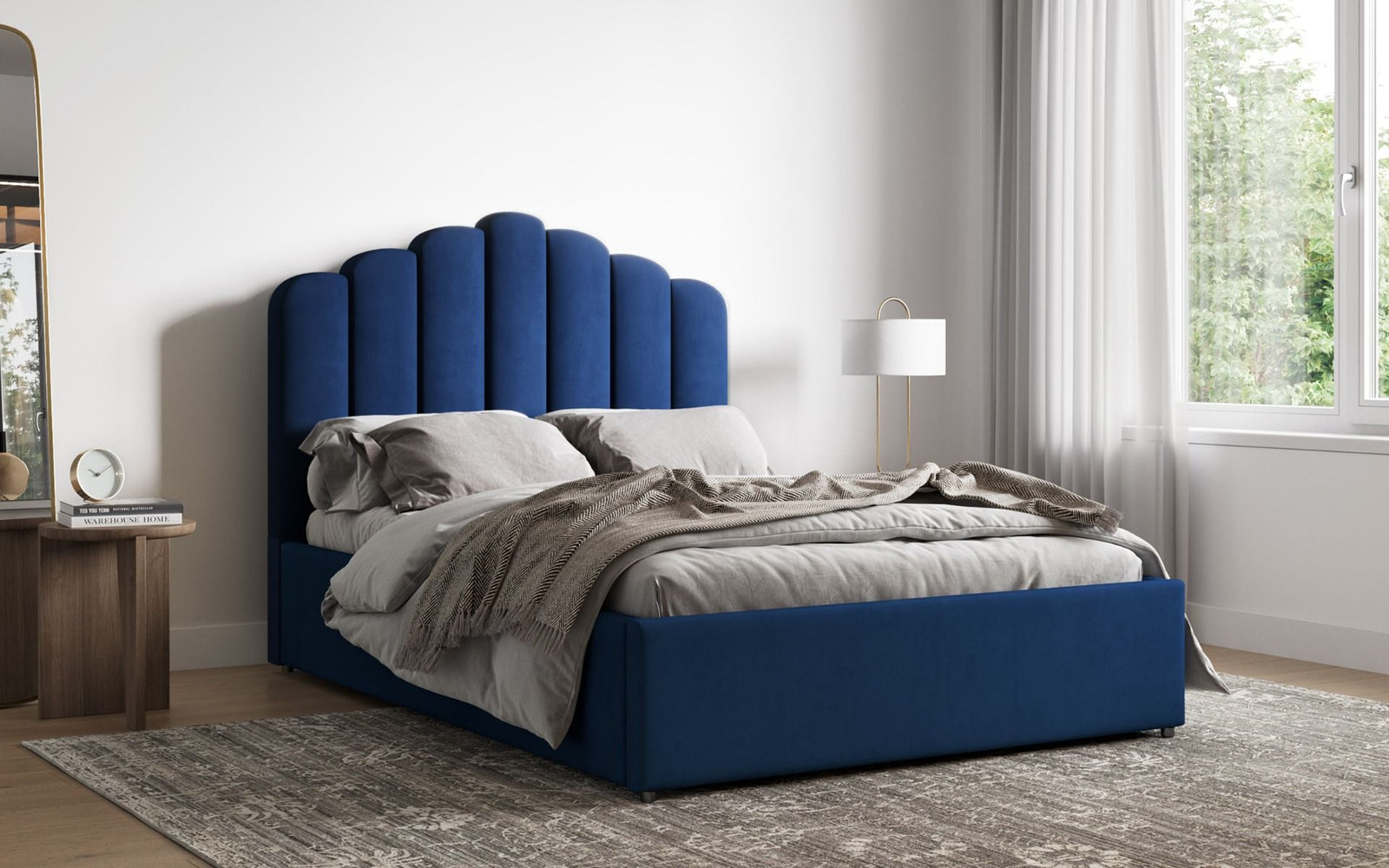 Pinnacle Velvet Shell Ottoman Bed