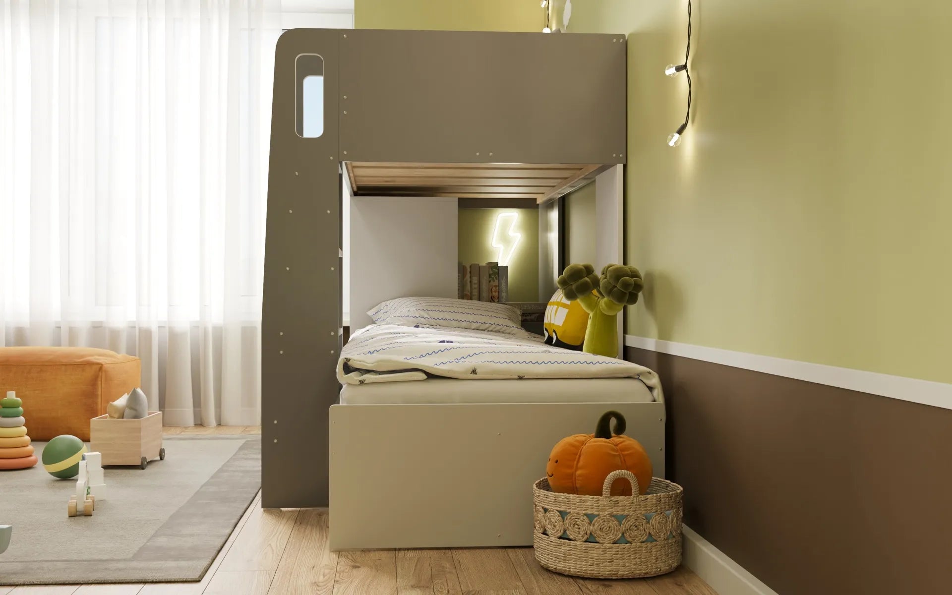 Bellezza Bunk Bed with Wardrobe Storage