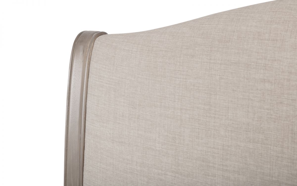 Caesar Oatmeal Fabric and Oak Wooden Bed Frame