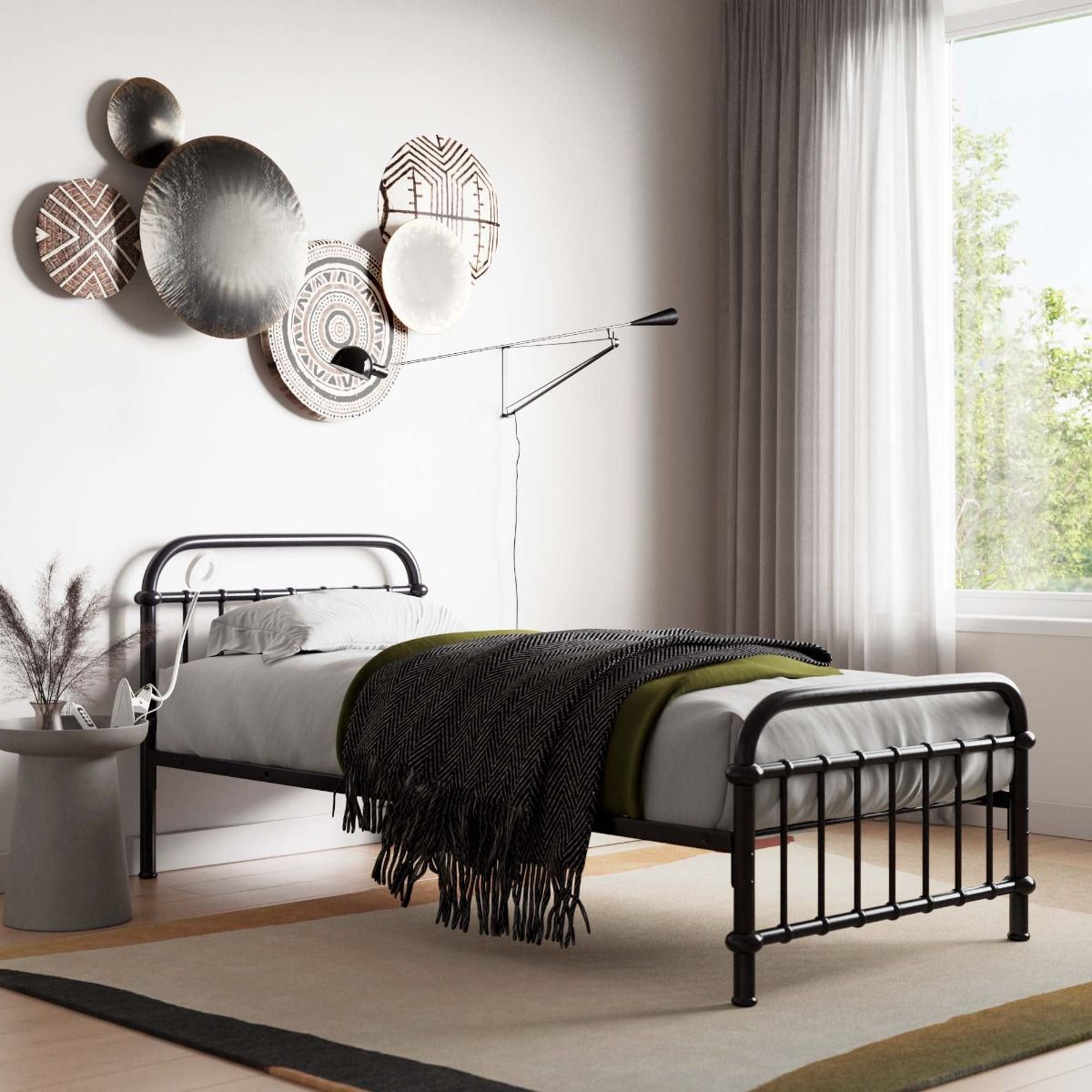 Crestwood Black Metal Bed Frame