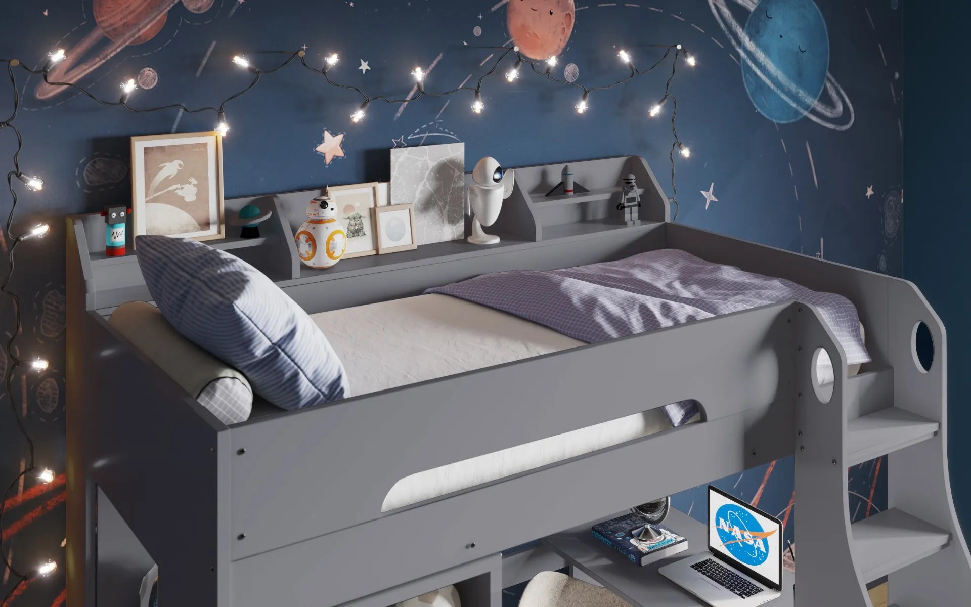 Comet Storage Sleeper Bed Grey