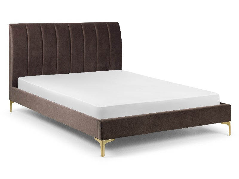 Della Scalloped Velvet Bed