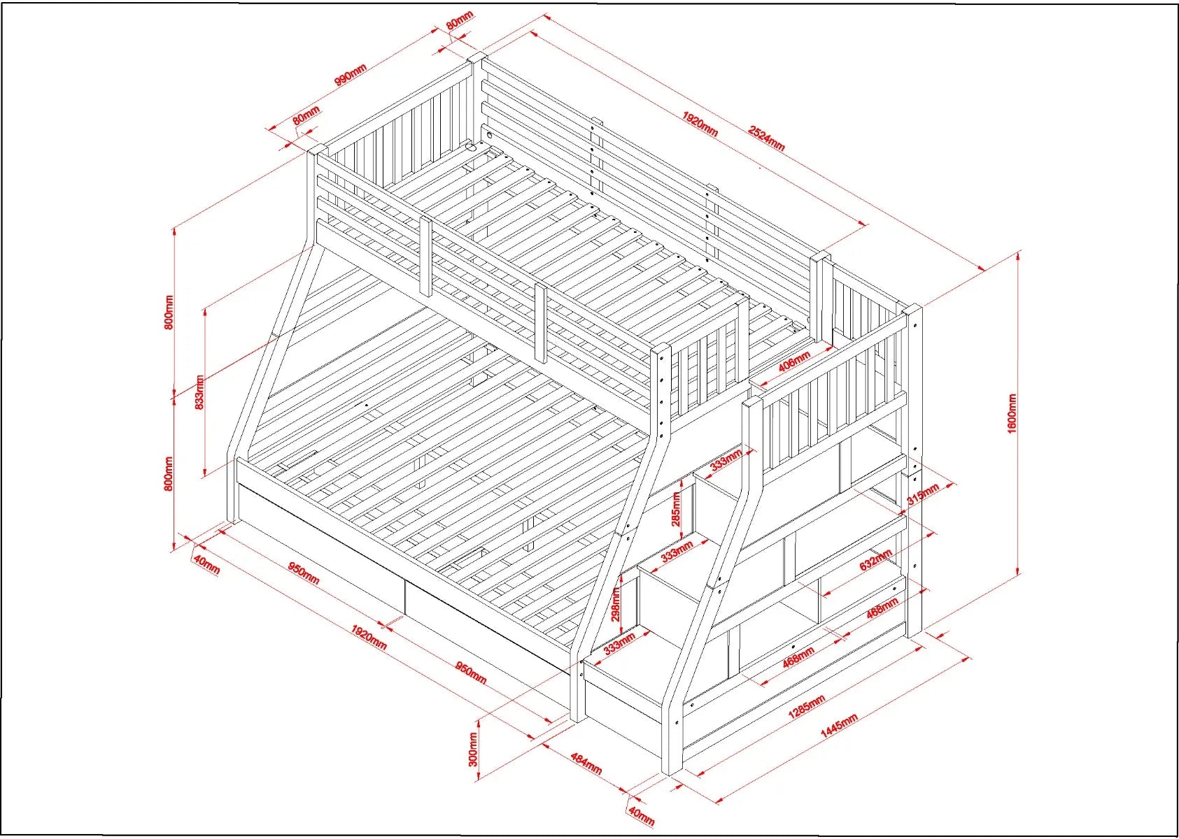 Luxe Triple Bunk Bed