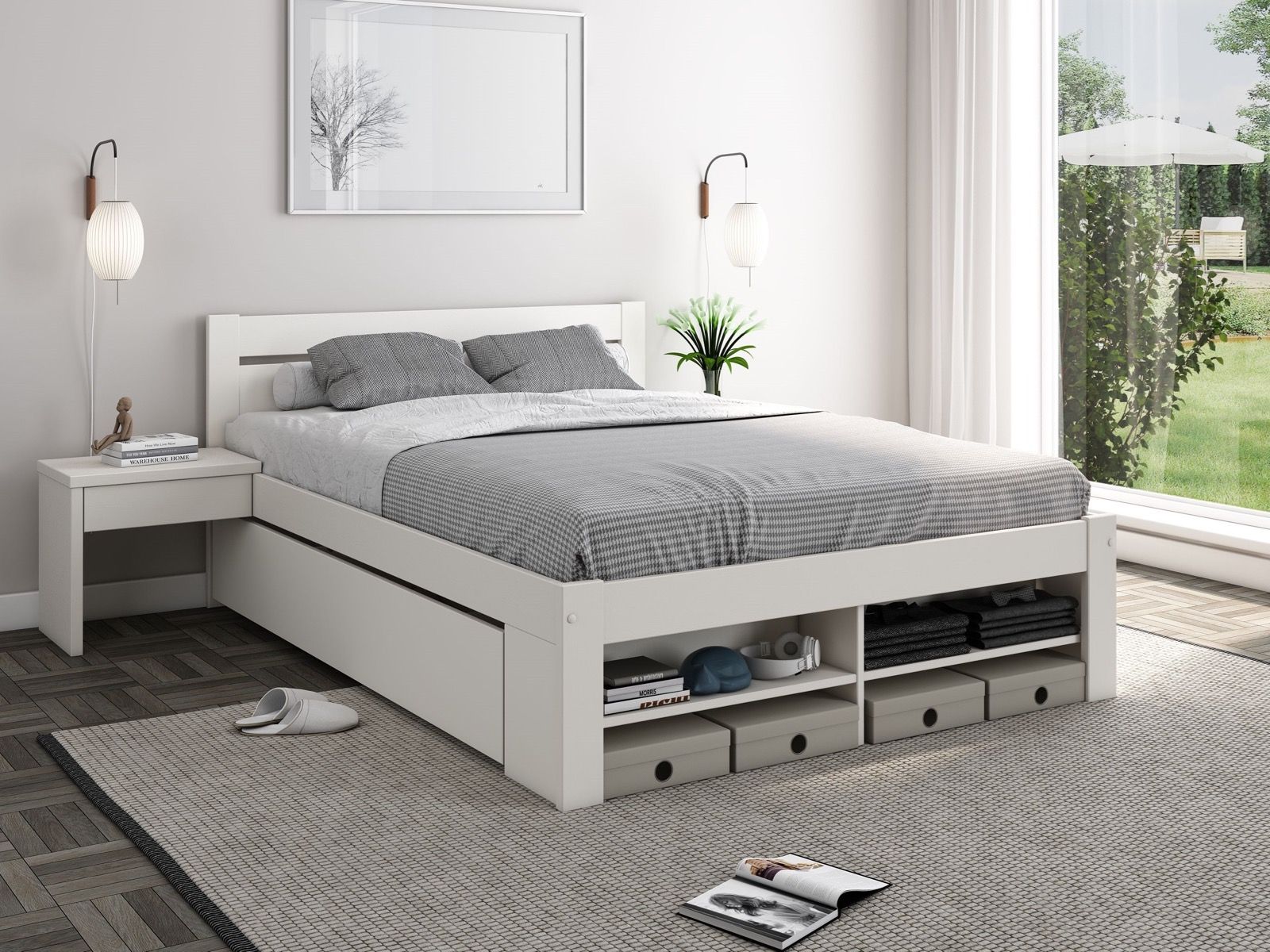 Paris Storage Bed White