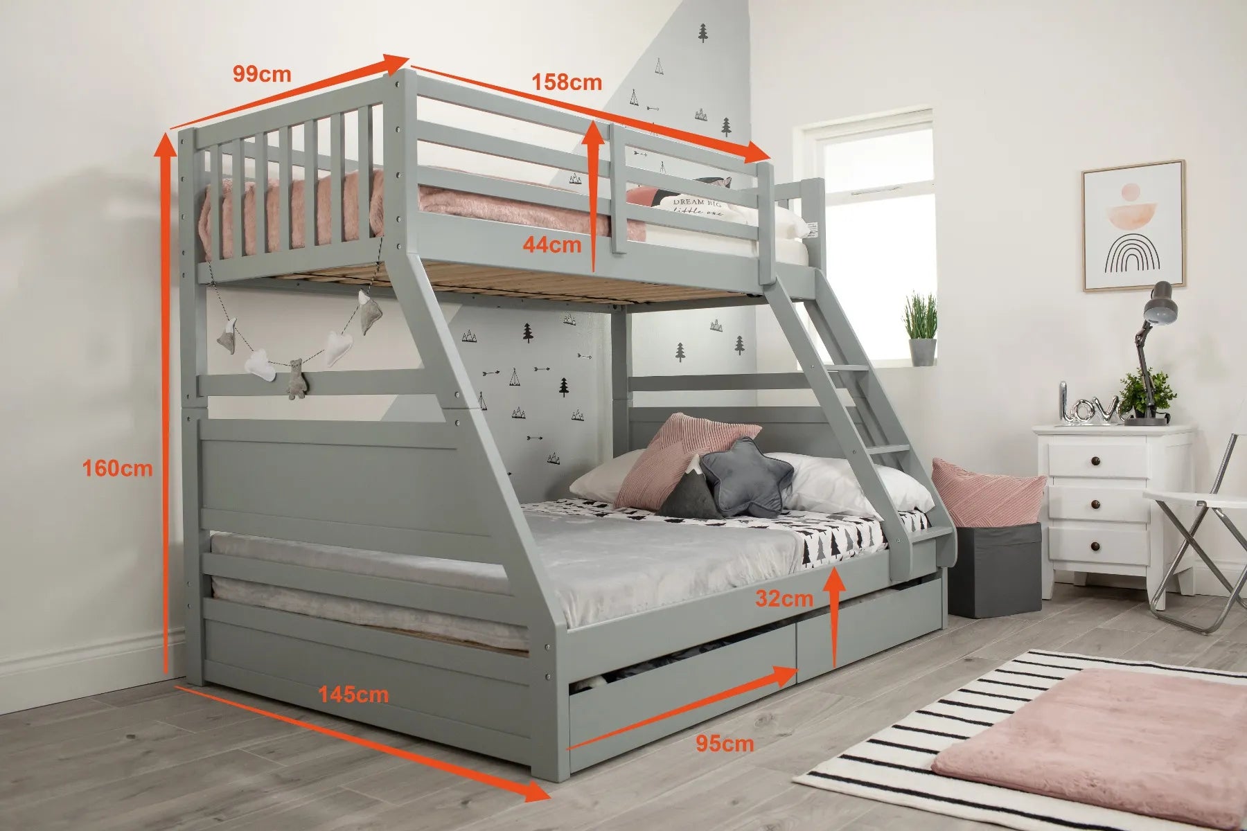 Oceano Triple Bunk Wooden