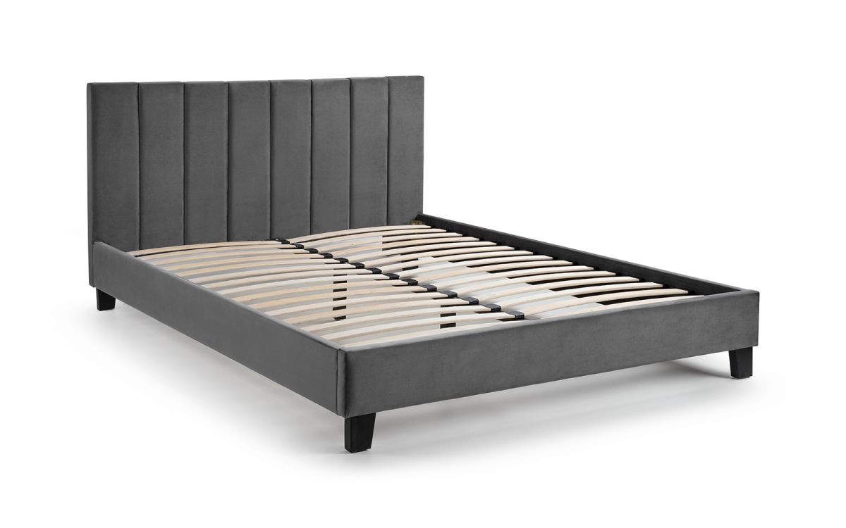 Rollie Grey Velvet Bed Frame
