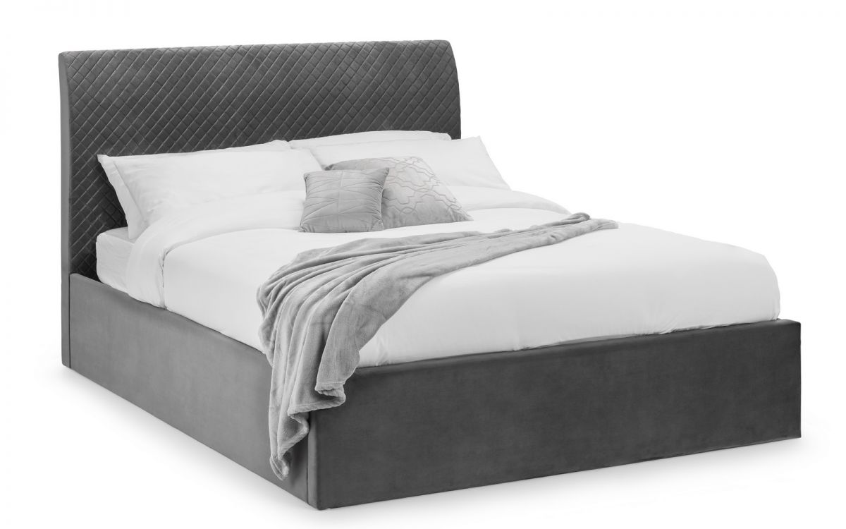 Sullivan Diamond Quilted Velvet Ottoman Bed