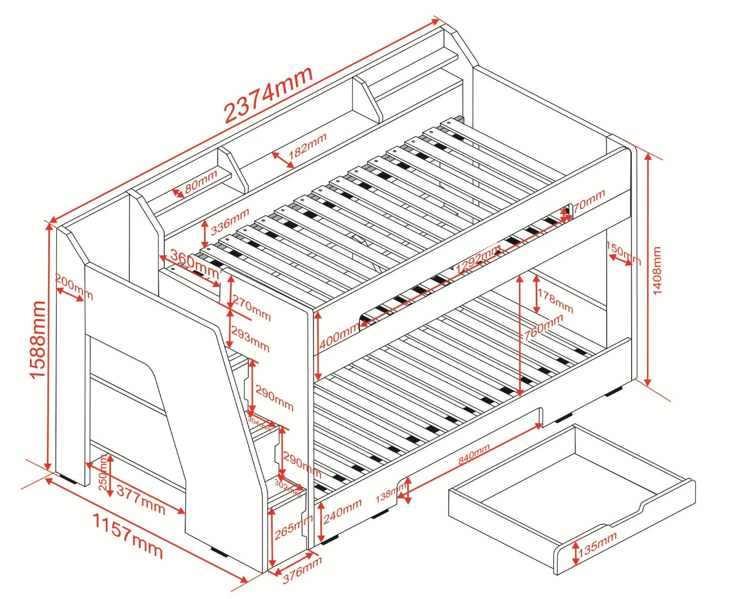 Smart Staircase Bunk Bed With Storage