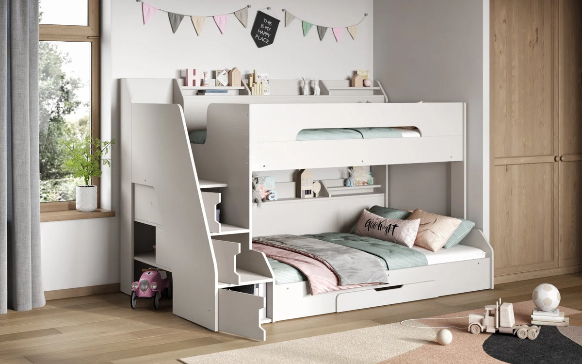 Smart Staircase Triple Bunk Bed with Storage