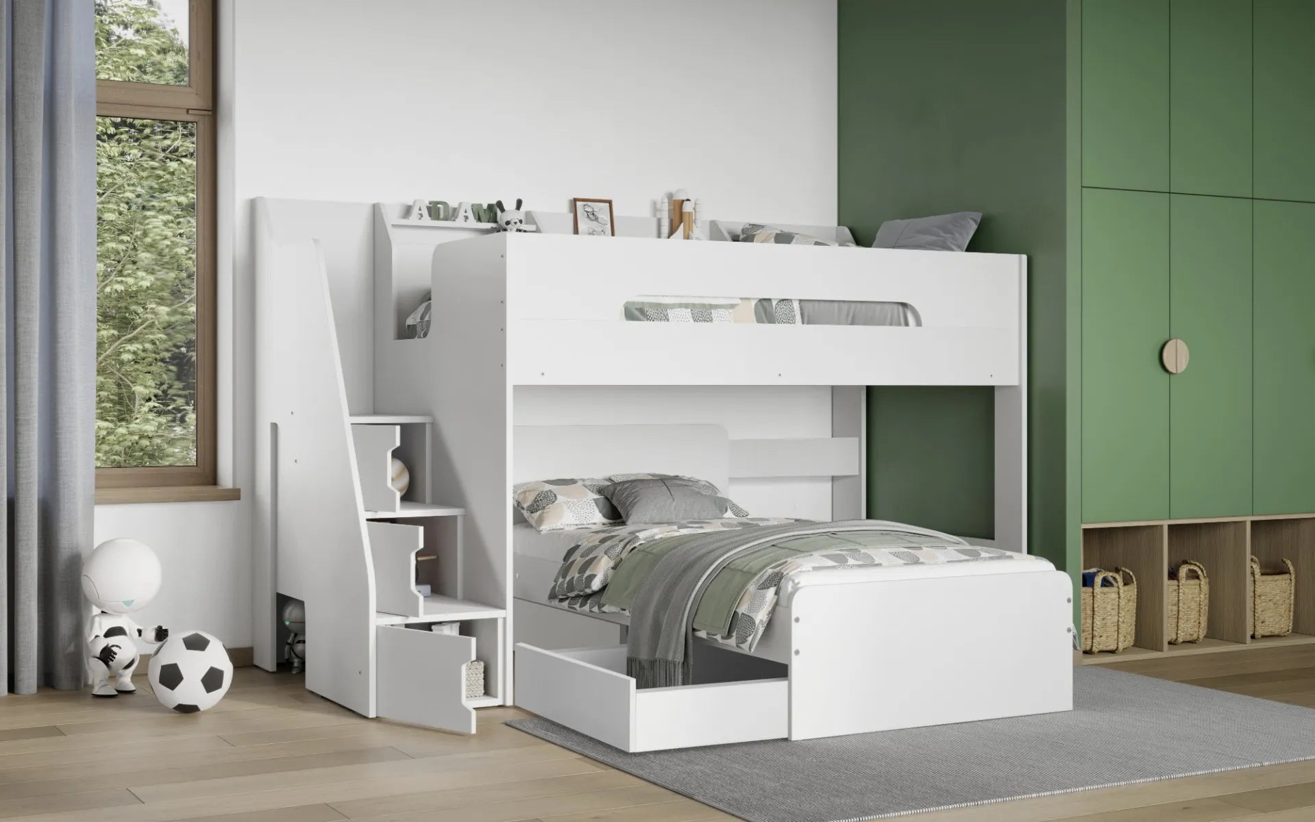 Stepwise L Shaped Bunk Bed