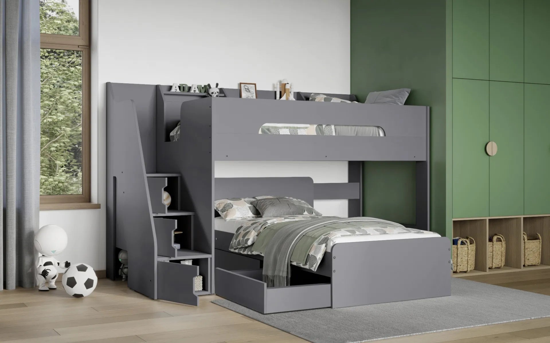 Stepwise L Shaped Bunk Bed