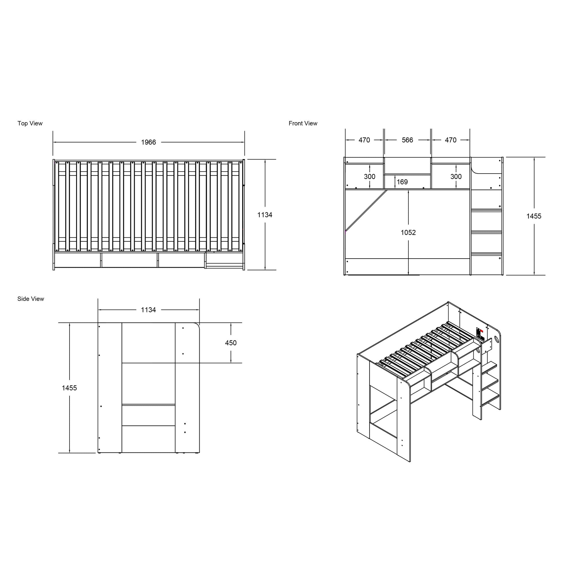 Warlock L Shaped Bunk Bed